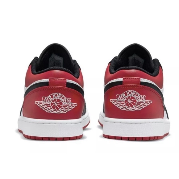 Men’s Nike Jordan 1 Low Bred Toe - Red, Black & White size 8 - Picture 2 of 13